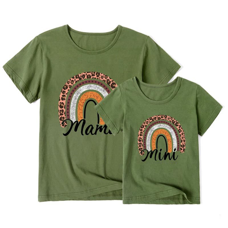 Mutter Tochter Match T-Shirt Regenbogen