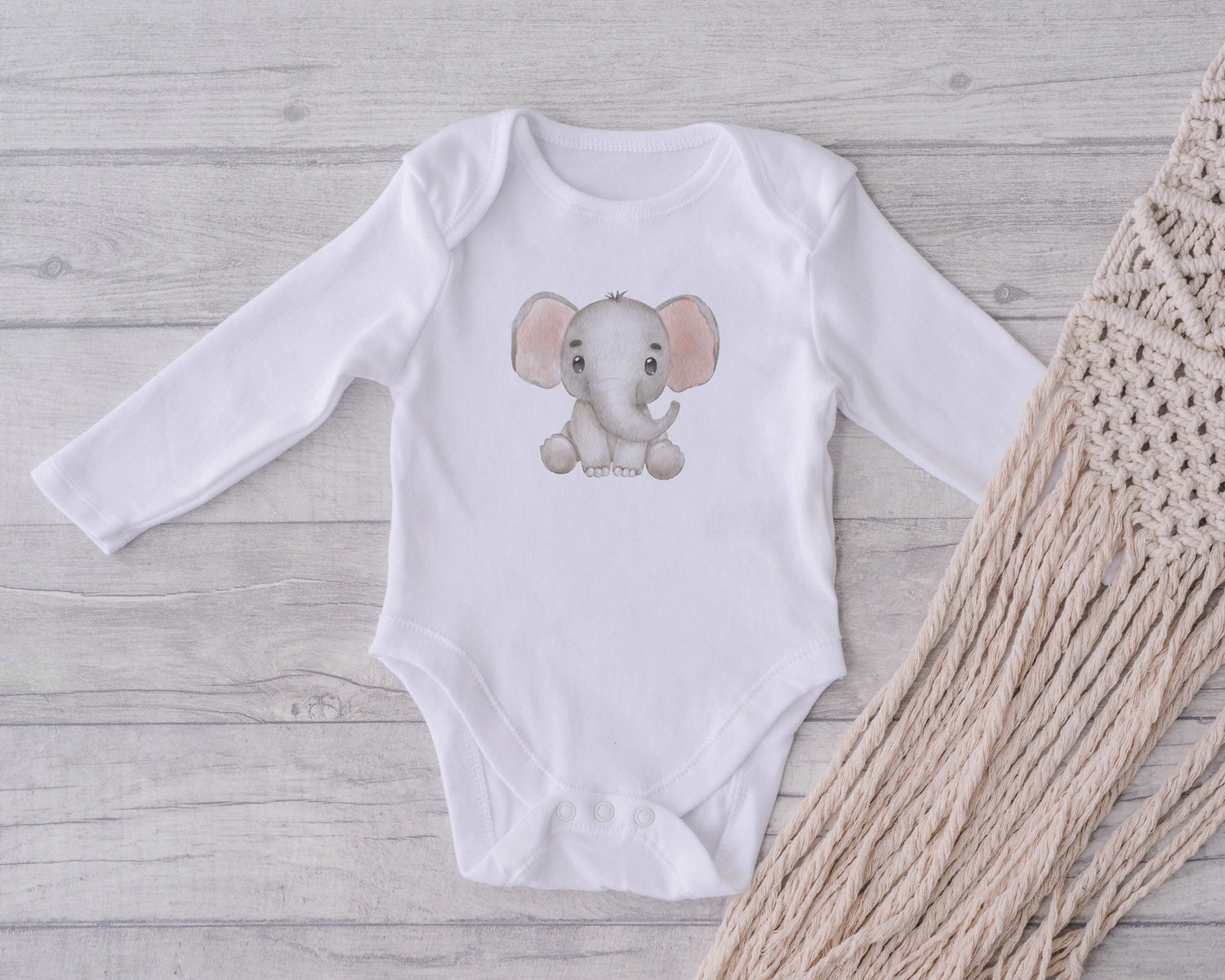 Baby Bio Langarm-Body Elefant