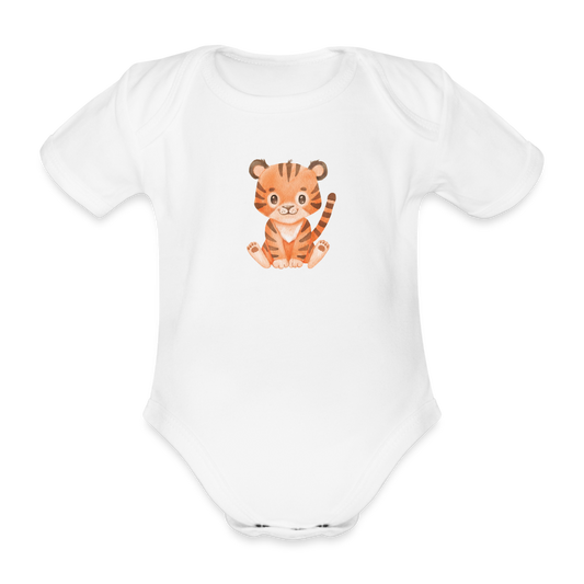Baby Bio-Kurzarm-Body Leopard - weiß