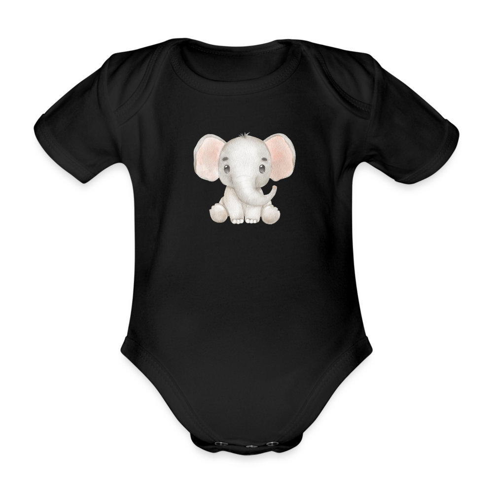 Baby Bio-Kurzarm-Body Elefant