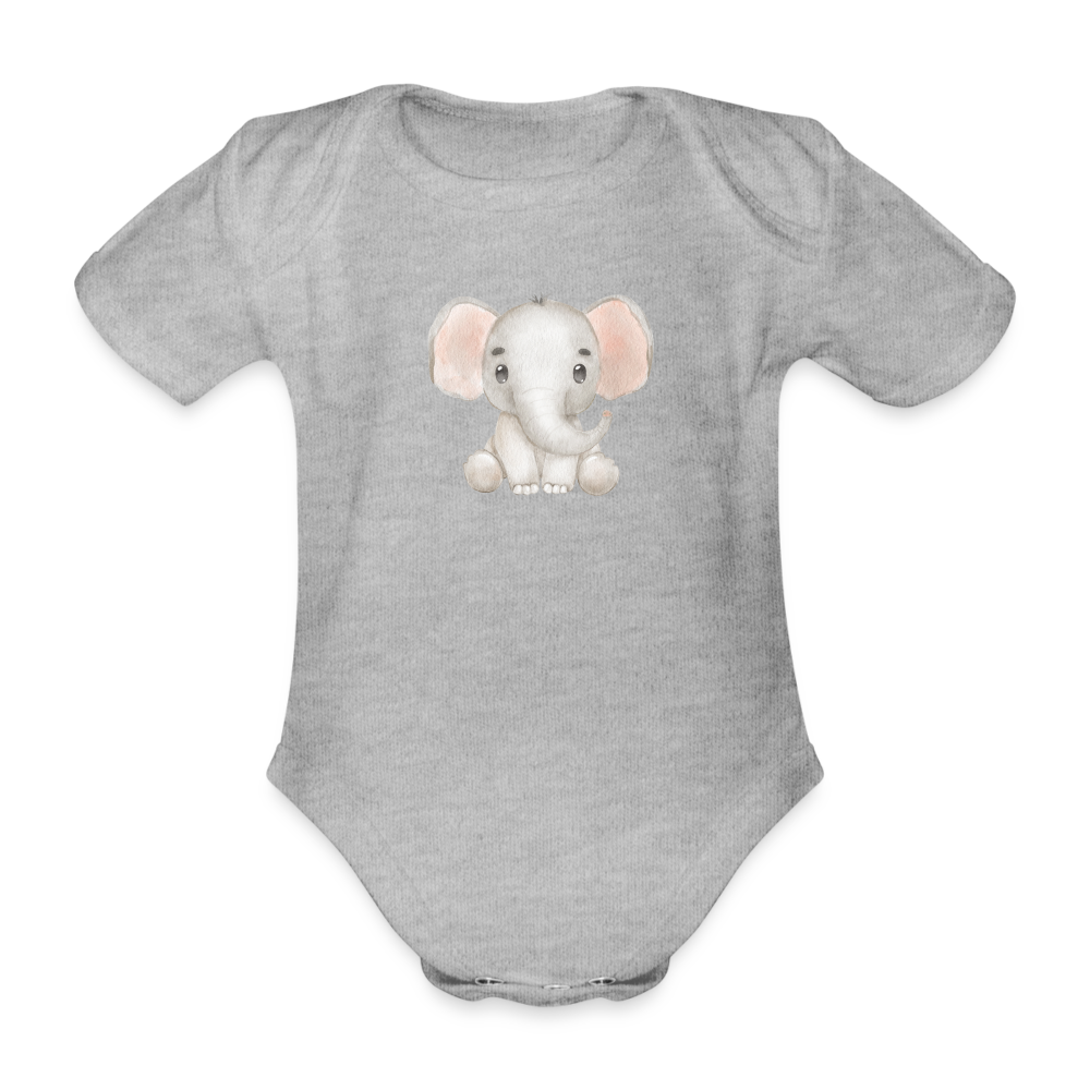 Baby Bio-Kurzarm-Body Elefant