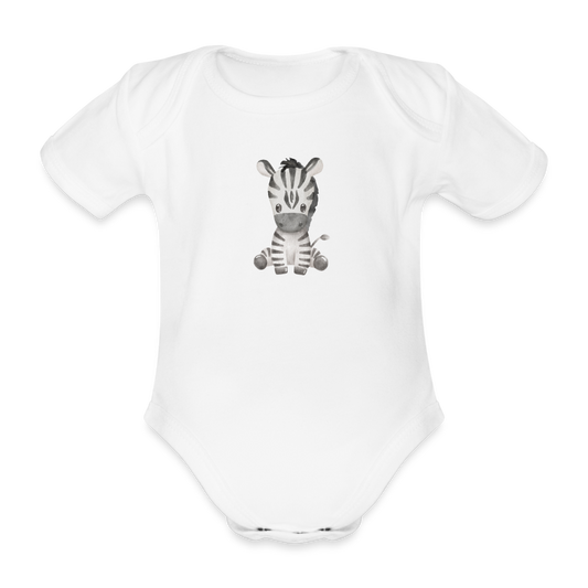 Baby Bio-Kurzarm-Body Zebra - weiß