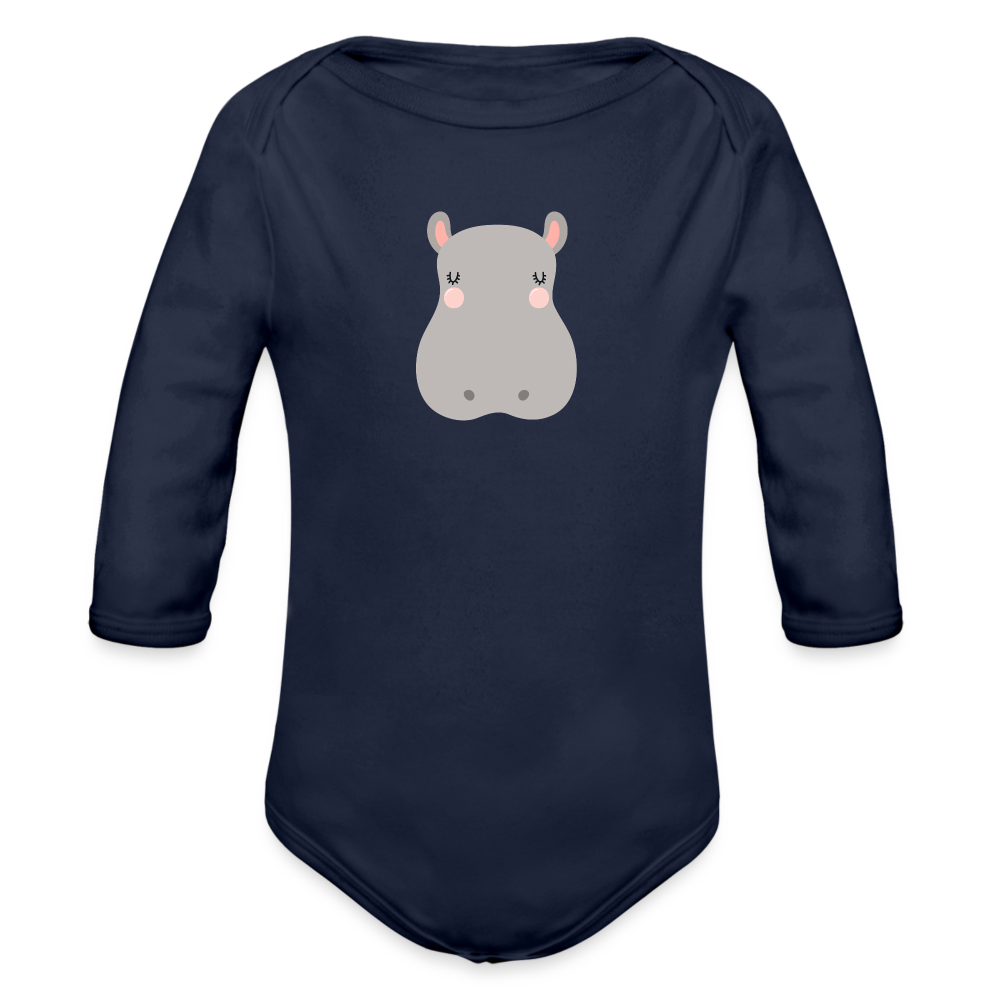 Baby Bio Langarm-Body Nilpferd